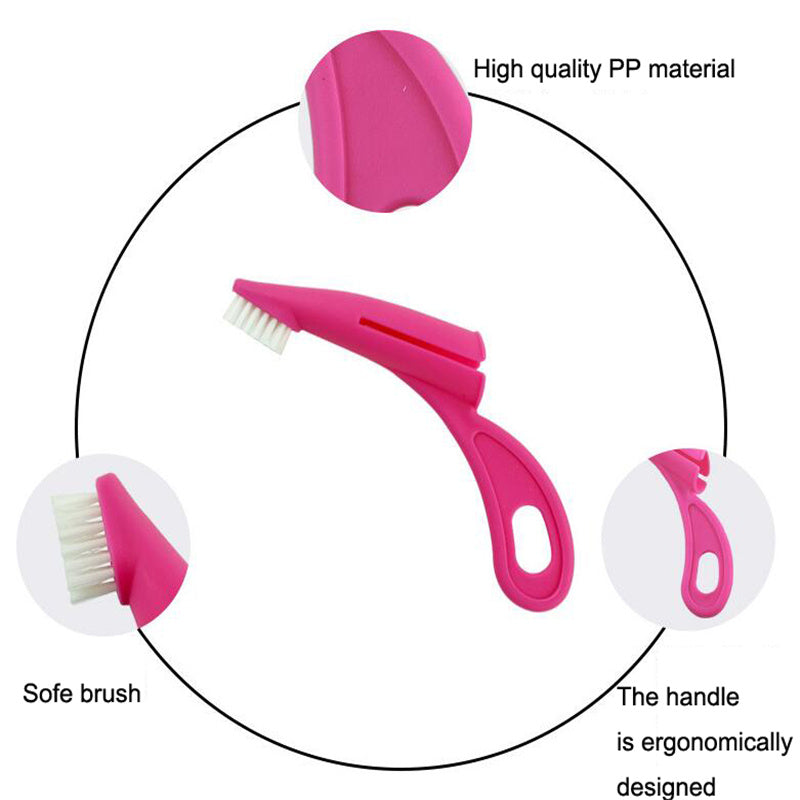 KFX-2841789 Pet Finger Toothbrush for Dogs and Cats - Silicone Bristles, Ergonomic Design, Lightweight Dental Care Tool