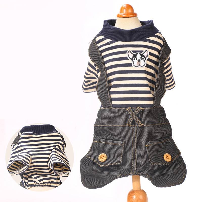 KFX-2844733 Cozy Polka Dot Four-Legged Dog Padded Coat for Autumn and Winter