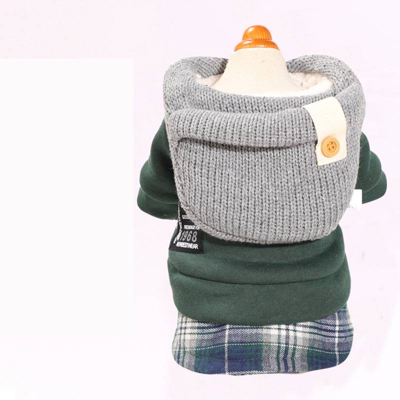 KFX-2844733 Cozy Polka Dot Four-Legged Dog Padded Coat for Autumn and Winter