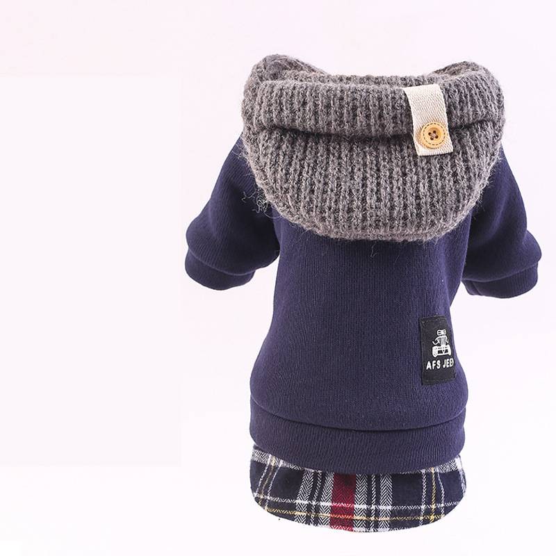KFX-2844733 Cozy Polka Dot Four-Legged Dog Padded Coat for Autumn and Winter
