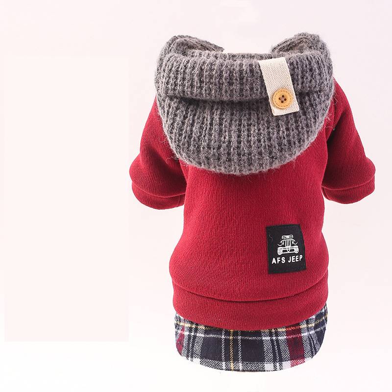 KFX-2844733 Cozy Polka Dot Four-Legged Dog Padded Coat for Autumn and Winter