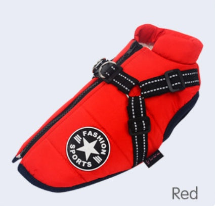 KFX-2846653 Reflective Thickened Warm Pet Vest for Autumn and Winter