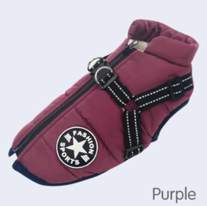 KFX-2846653 Reflective Thickened Warm Pet Vest for Autumn and Winter