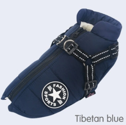 KFX-2846653 Reflective Thickened Warm Pet Vest for Autumn and Winter