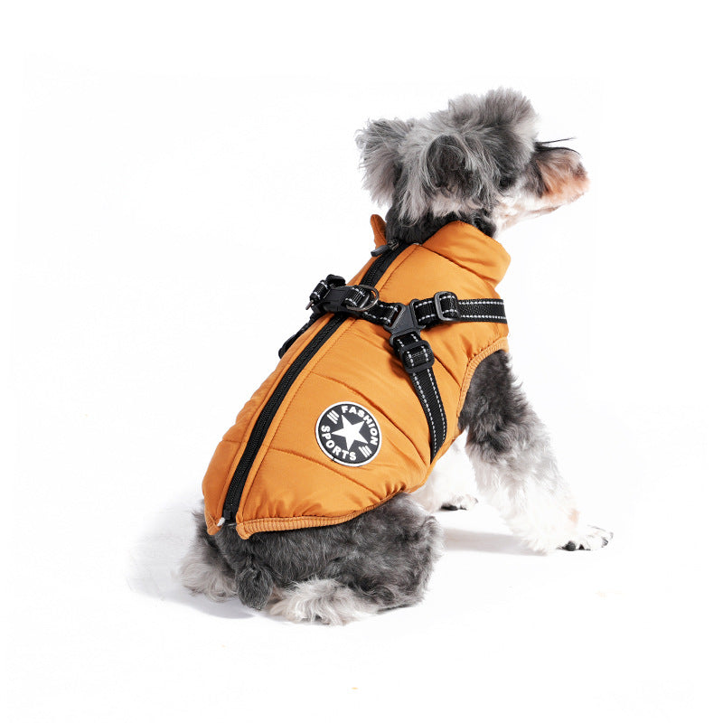 KFX-2846653 Reflective Thickened Warm Pet Vest for Autumn and Winter