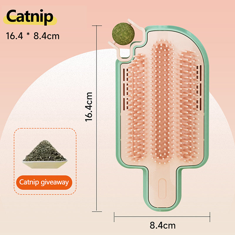 KFX-2847549 Multifunctional Cat Itch Remover and Massager with Feather Toy - Lightweight and Portable Pet Supply