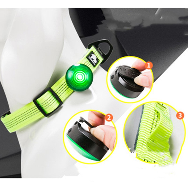 KFX-2848061 LED Safety Light for Dogs - Night Visibility in Red, White, Blue, and Green
