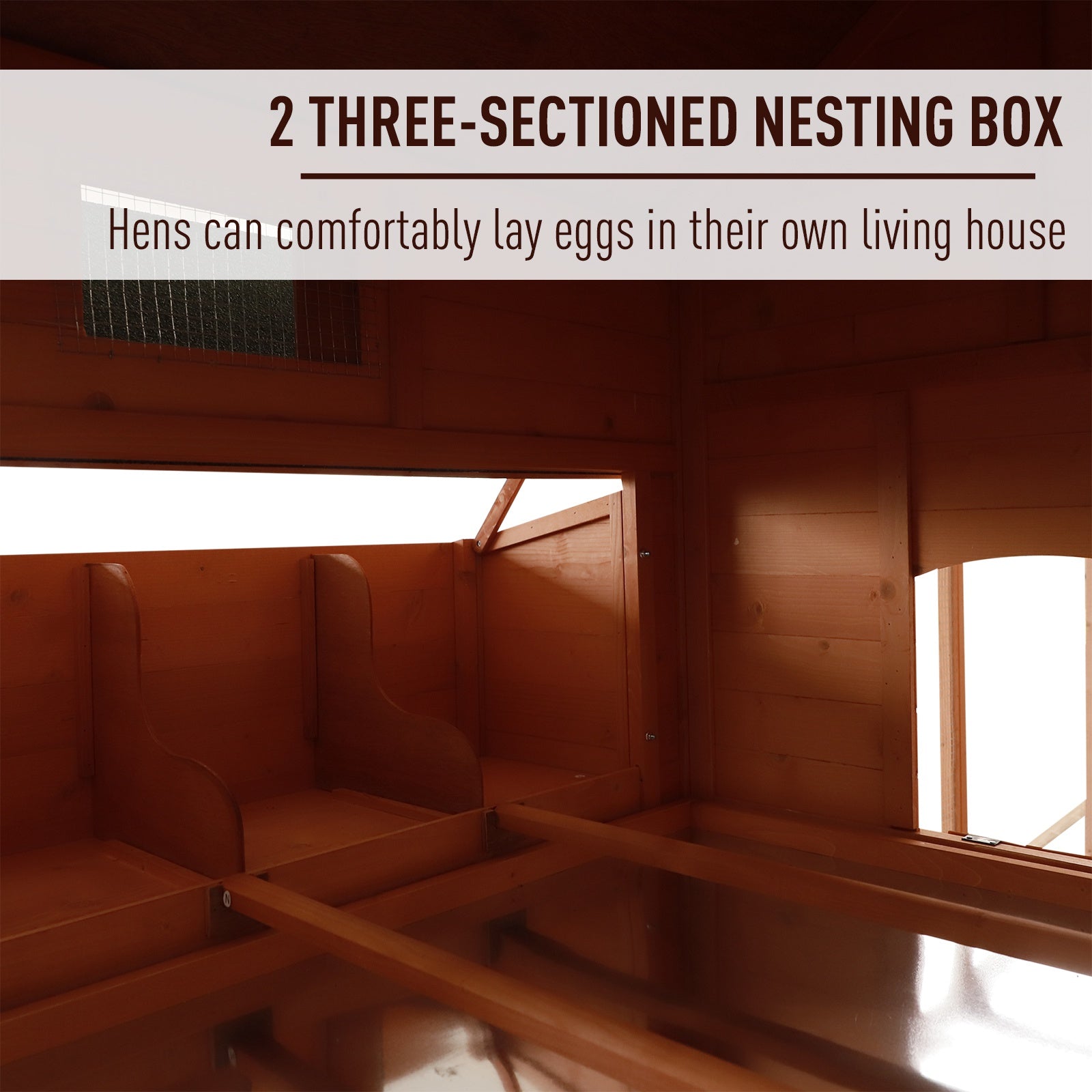 KFX-2849725 Large Wooden Chicken Coop with Nesting Box and Run, 136.5" Deluxe Hen House for Backyard Poultry