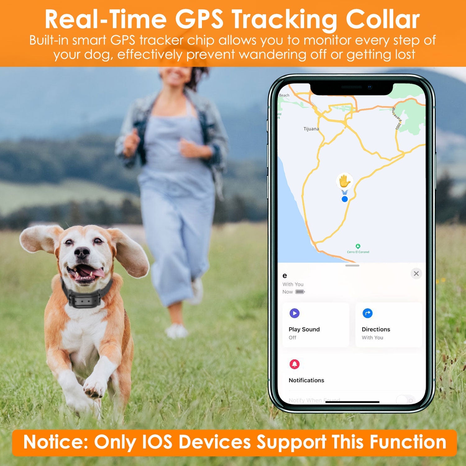 KFX-2851517 Electric Wireless Dog Fence System with GPS Location Monitor and Rechargeable Collar for Small to Large Dogs