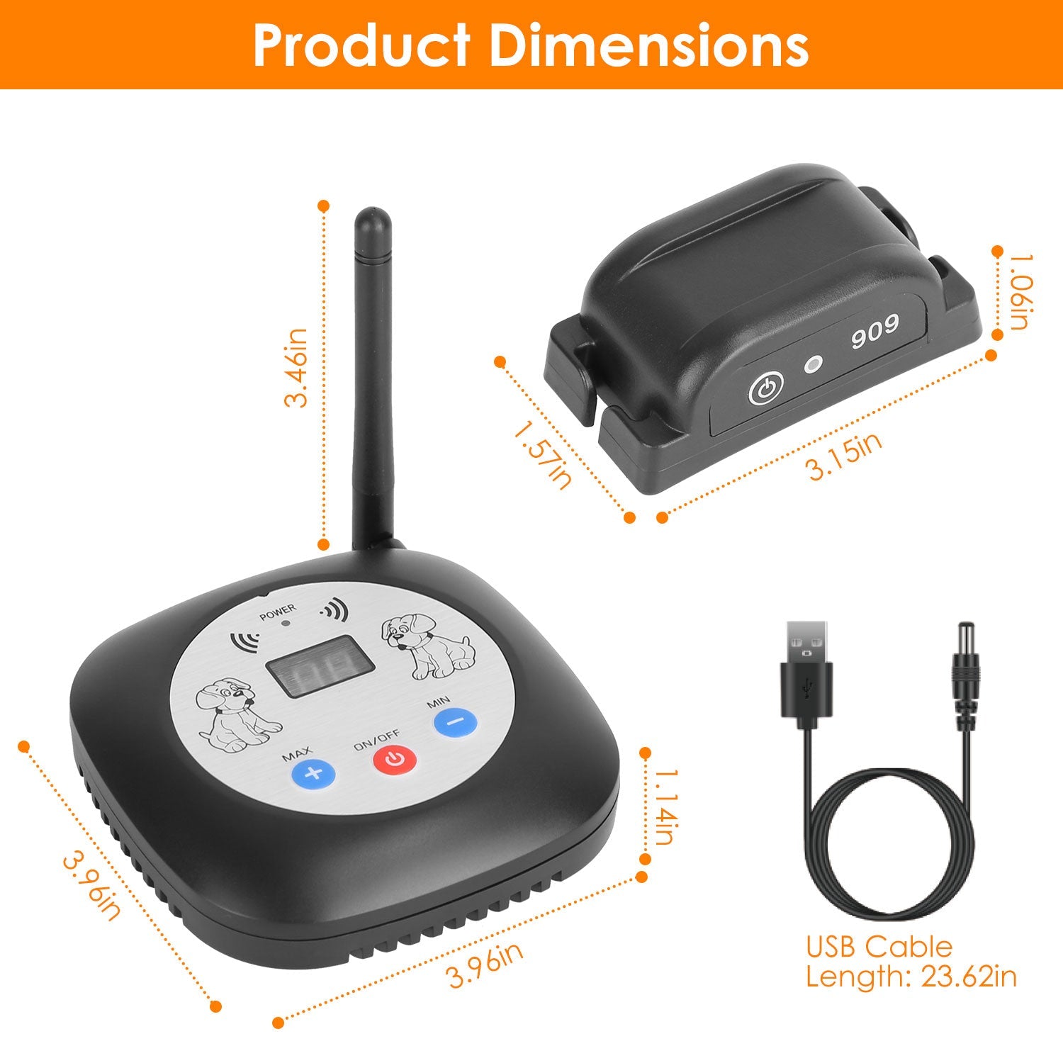 KFX-2851517 Electric Wireless Dog Fence System with GPS Location Monitor and Rechargeable Collar for Small to Large Dogs