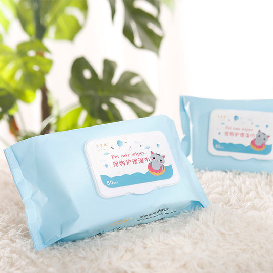 KFX-2851645 Pet Ear Cleaning Wipes for Dogs and Cats - Tear Stain Remover, Thickened Pearl Spunlace Cloth, 24 Bags/Carton