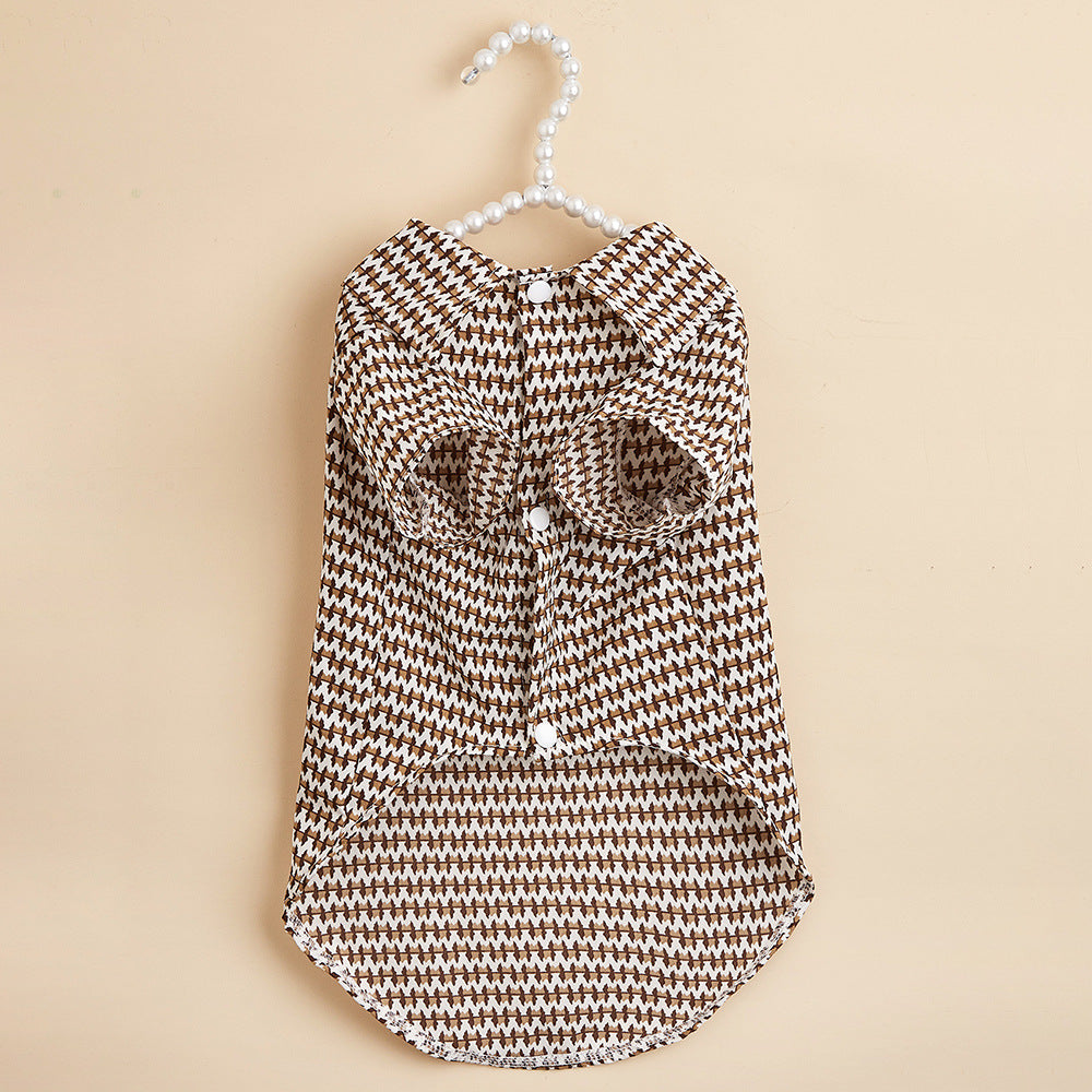 KFX-2852413 Plaid Cotton Dog Shirt for Small Dogs - XS to XL Sizes Available