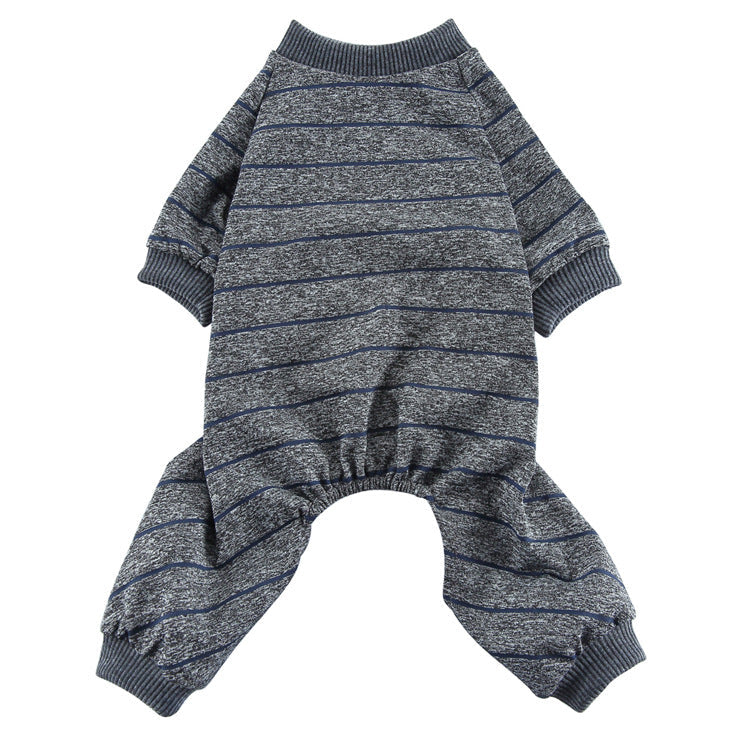 KFX-2852669 Striped Thin Pajamas for Dogs - Casual Summer Pet Clothing in Multiple Sizes
