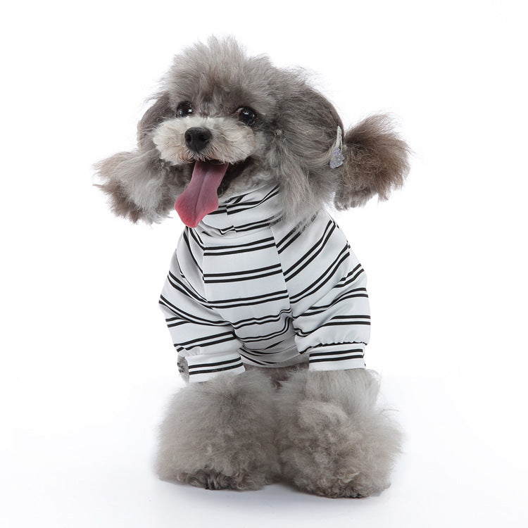 KFX-2852669 Striped Thin Pajamas for Dogs - Casual Summer Pet Clothing in Multiple Sizes