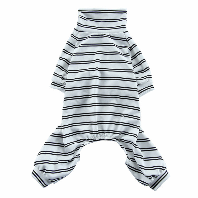 KFX-2852669 Striped Thin Pajamas for Dogs - Casual Summer Pet Clothing in Multiple Sizes
