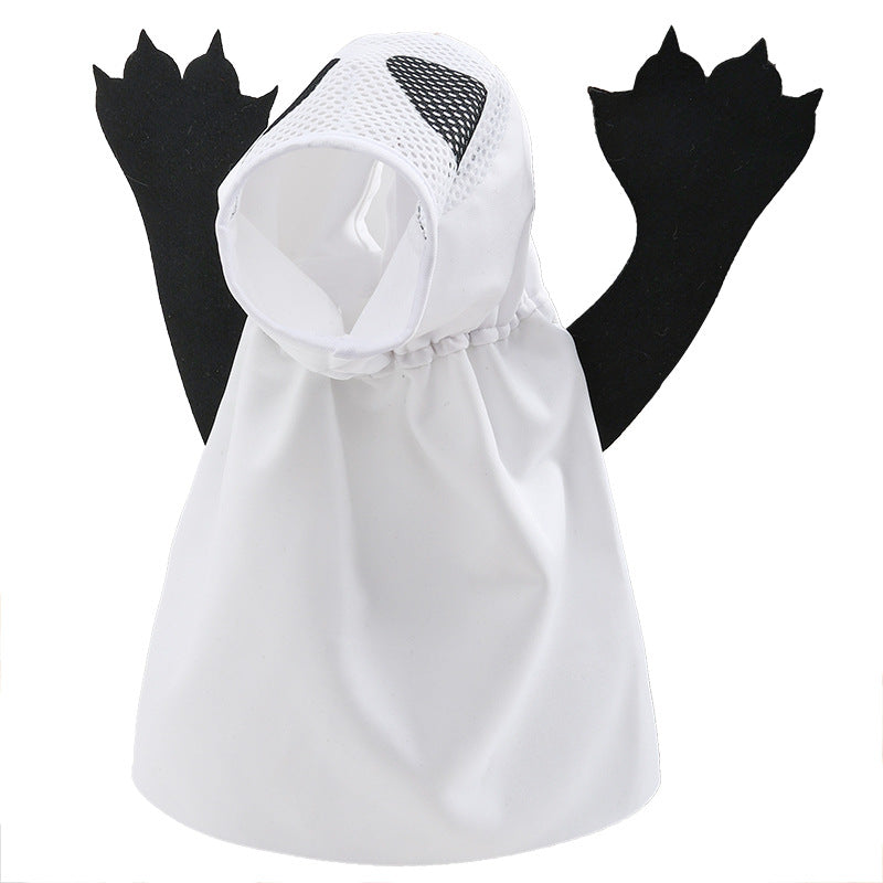 KFX-2853437 Ghost Costume for Dogs and Cats - White Polyester Pet Clothing for Halloween Parties