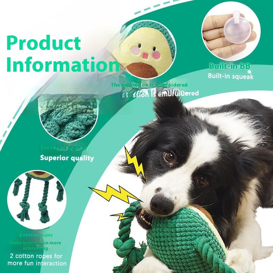 KFX-2854461 Plush Big Dog Interactive Toy with Sound and Bite-resistant Features - Green, 14cm