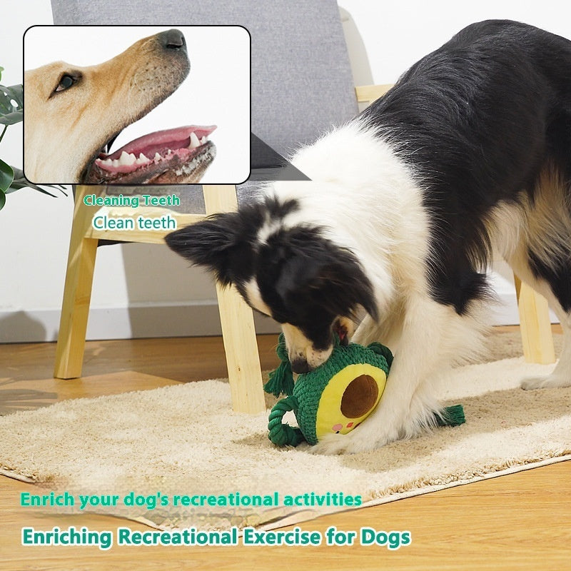 KFX-2854461 Plush Big Dog Interactive Toy with Sound and Bite-resistant Features - Green, 14cm