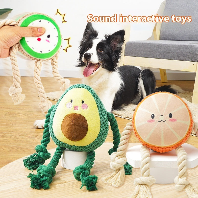 KFX-2854461 Plush Big Dog Interactive Toy with Sound and Bite-resistant Features - Green, 14cm