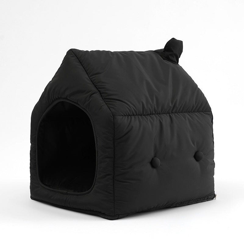 KFX-2855485 Cozy Winter Kennel for Cats - Detachable Folding Pet Mat, 52x45x54 cm