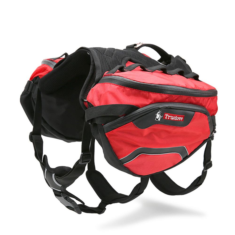 KFX-2859965 Pet Dog Outdoor Training Chest and Back Backpack - Oxford Cloth, Available in Green and Red, Sizes S, M, L