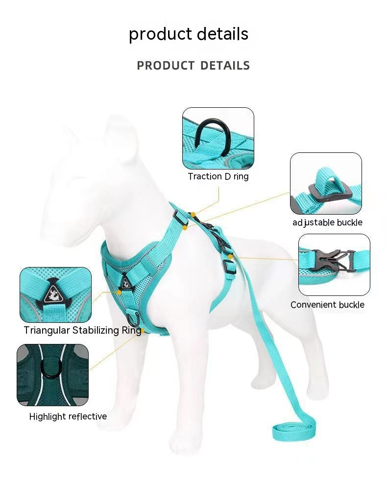KFX-2860861 Reflective Anti-Slip Dog Leash with Comfortable Grip - Multiple Colors Available