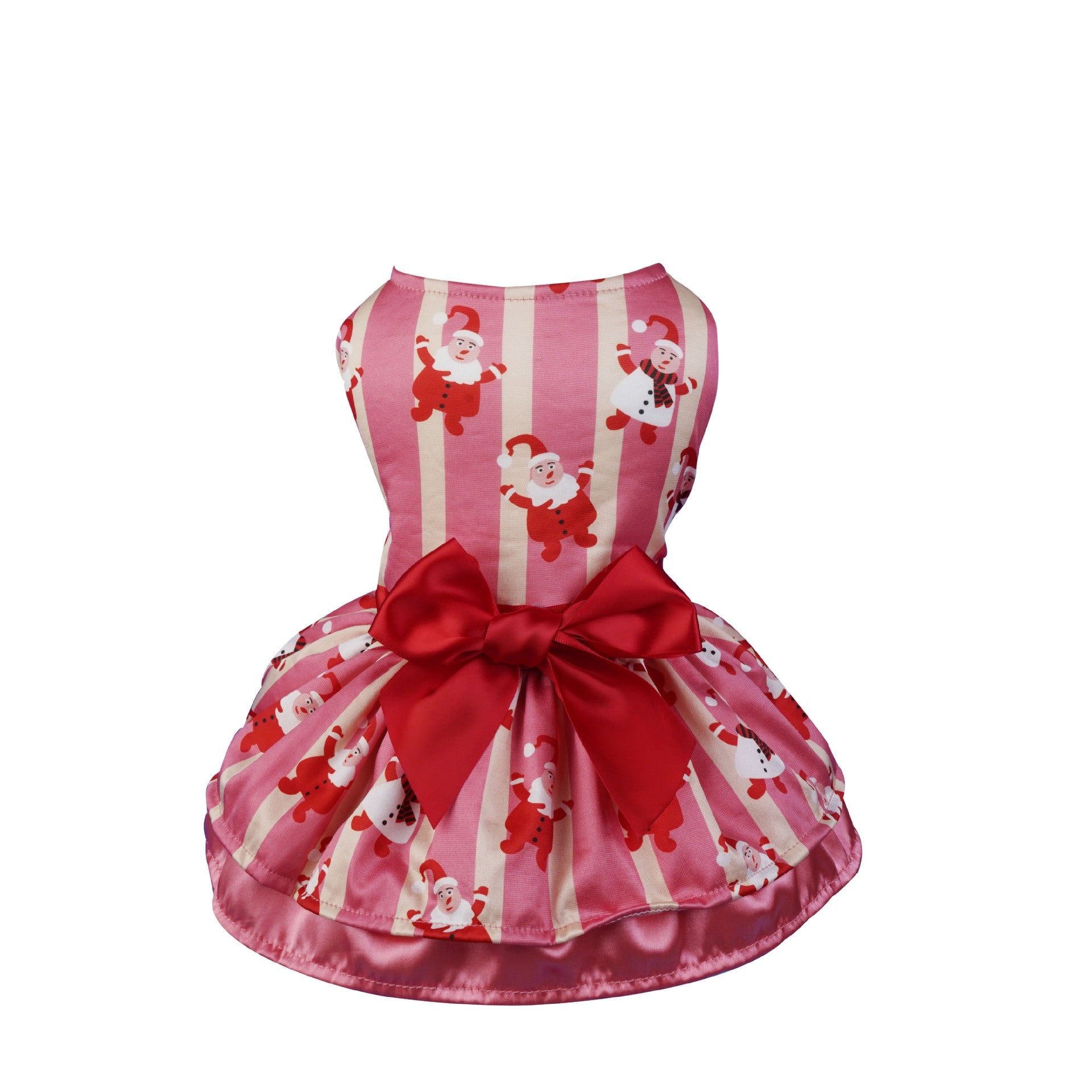 KFX-2862141 Holiday-Themed Pet Dress with Santa, Deer, and Christmas Tree Designs in Various Sizes