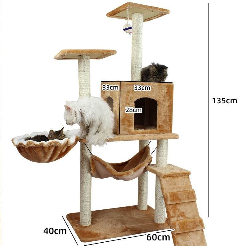 KFX-2863037 Multi-Level Cat Scratching Post with Swing Bed and Climbing Toy in Various Colors