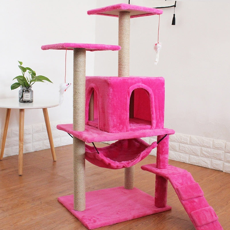 KFX-2863037 Multi-Level Cat Scratching Post with Swing Bed and Climbing Toy in Various Colors