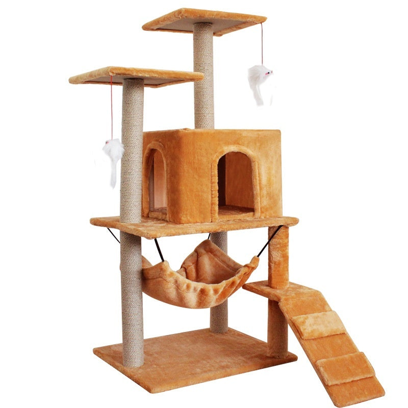 KFX-2863037 Multi-Level Cat Scratching Post with Swing Bed and Climbing Toy in Various Colors