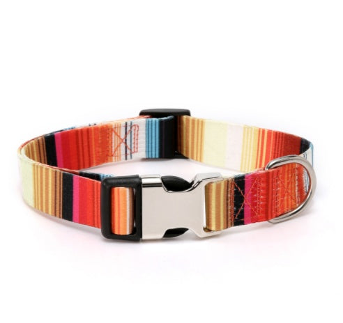 KFX-2863549 Ethnic Style Striped Dog Collar - Polyester Cotton in Various Patterns and Sizes
