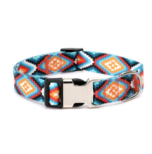 KFX-2863549 Ethnic Style Striped Dog Collar - Polyester Cotton in Various Patterns and Sizes