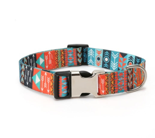 KFX-2863549 Ethnic Style Striped Dog Collar - Polyester Cotton in Various Patterns and Sizes