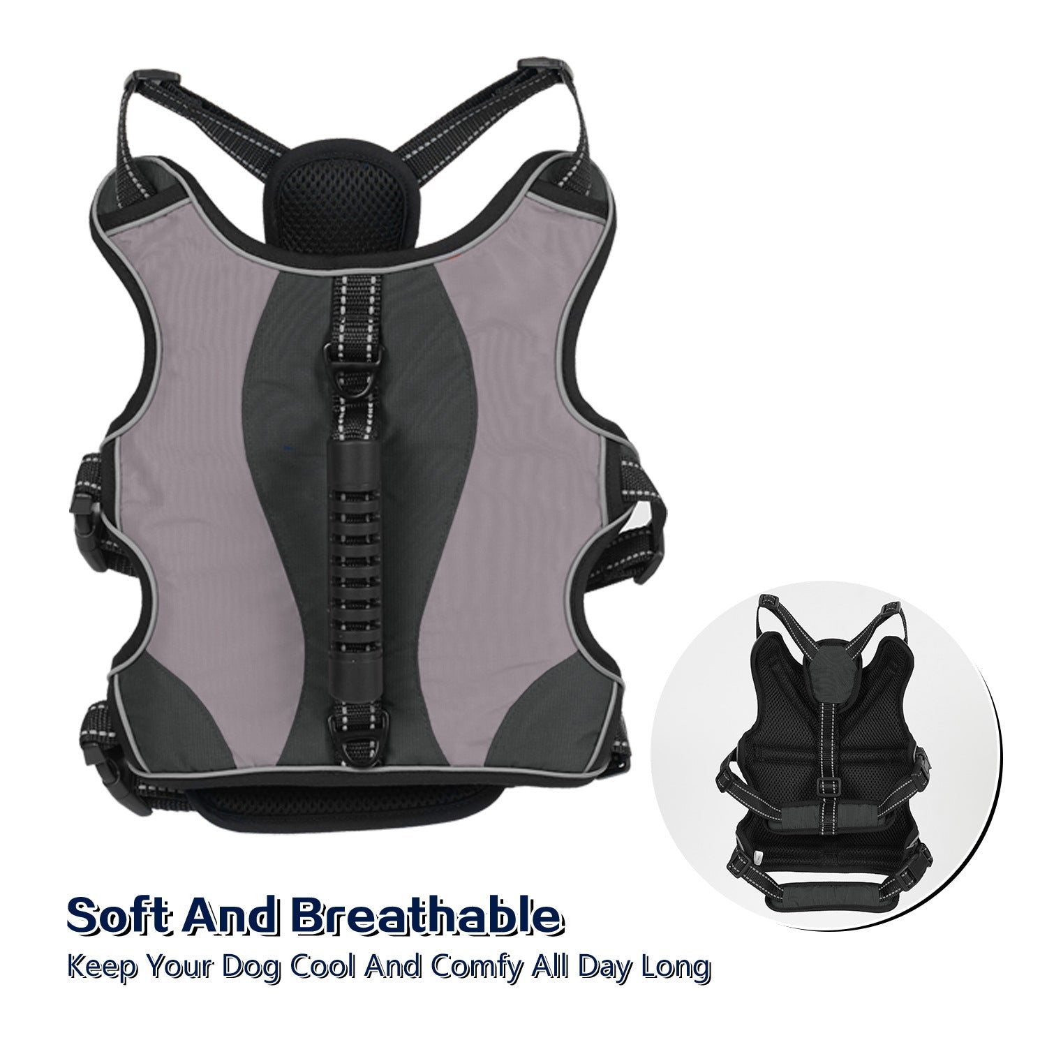 KFX-2866621 Tactical Pet Vest with Hand Holding Rope for Large Dogs – Available in Red, Black, and Orange