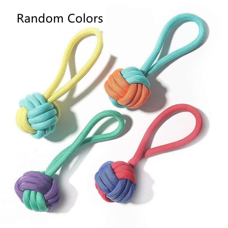 KFX-2868157 Pet Cotton Rope Knot Toy - Bite Resistant Teething Solution for Dogs