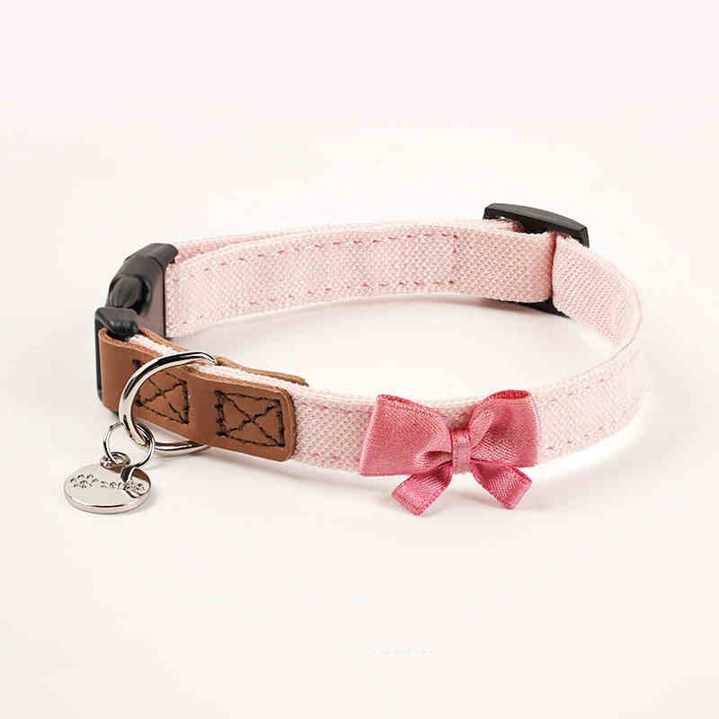 KFX-2868797 Cute Bow Collar and Rope Set for Dogs - Durable Cloth Material