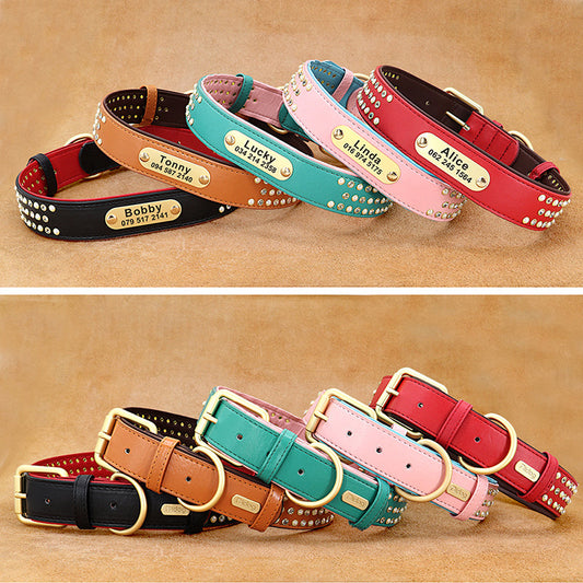 KFX-2869309 Customizable Dog Collar for Large Breeds - Adjustable Sizes and Stylish Colors, Perfect for Labradors and Golden Retrievers