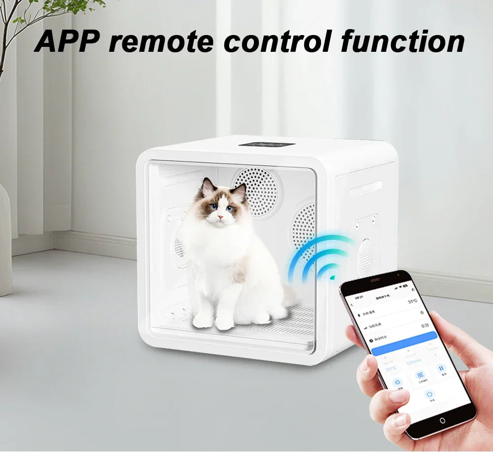 KFX-287059 Temperature Controlled Smart Pet Dryer Box for Small Dogs and Cats, 360° Design, Professional Quiet Grooming Equipment, ABS Plastic, Indoor and Outdoor Use