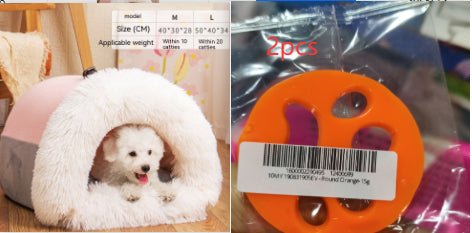 KFX-2873149 Cozy Splice Portable Pet Nest - Soft, Moisture-Proof Cat and Dog House for Autumn and Winter