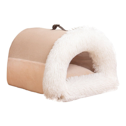 KFX-2873149 Cozy Splice Portable Pet Nest - Soft, Moisture-Proof Cat and Dog House for Autumn and Winter