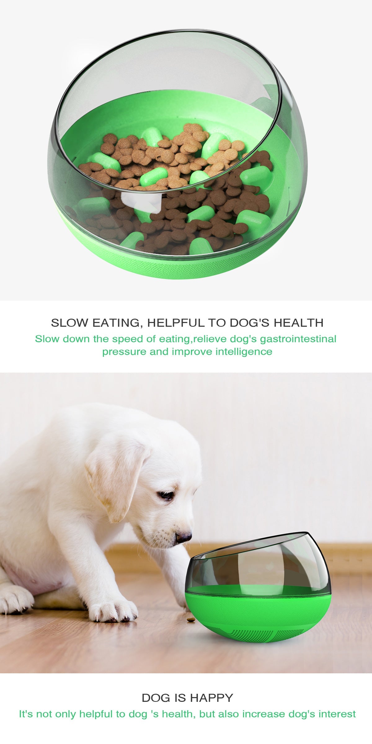 KFX-2873277 Slow Food Bowl for Pets - Plastic Slow Feeder, 19x19x14cm