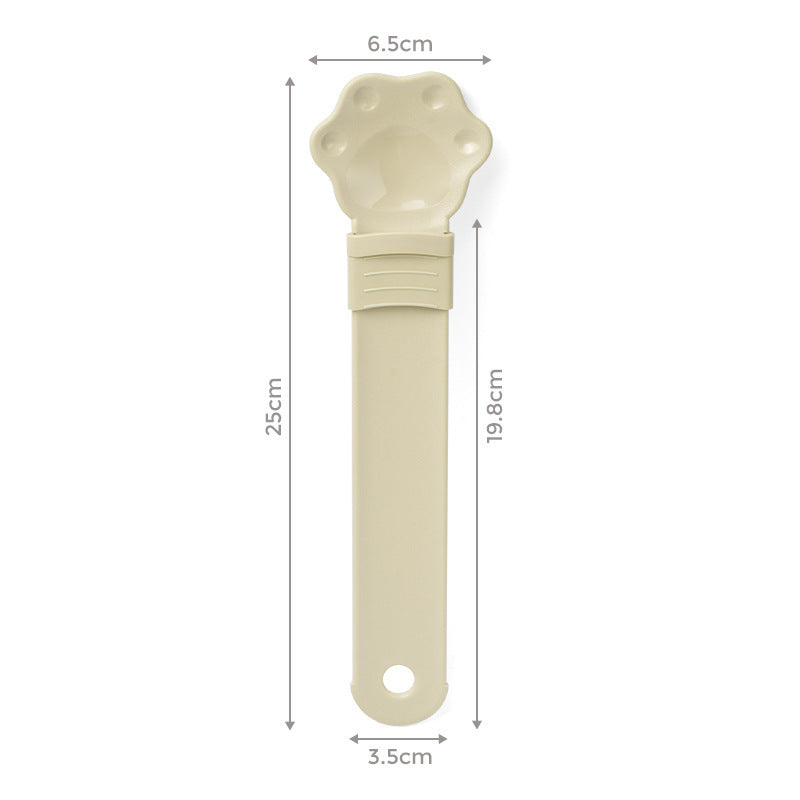 KFX-2876861 Multifunctional Cat Food Feeder with Anti-Spill Spoon Design, Safe Squeeze Tool for Easy Feeding