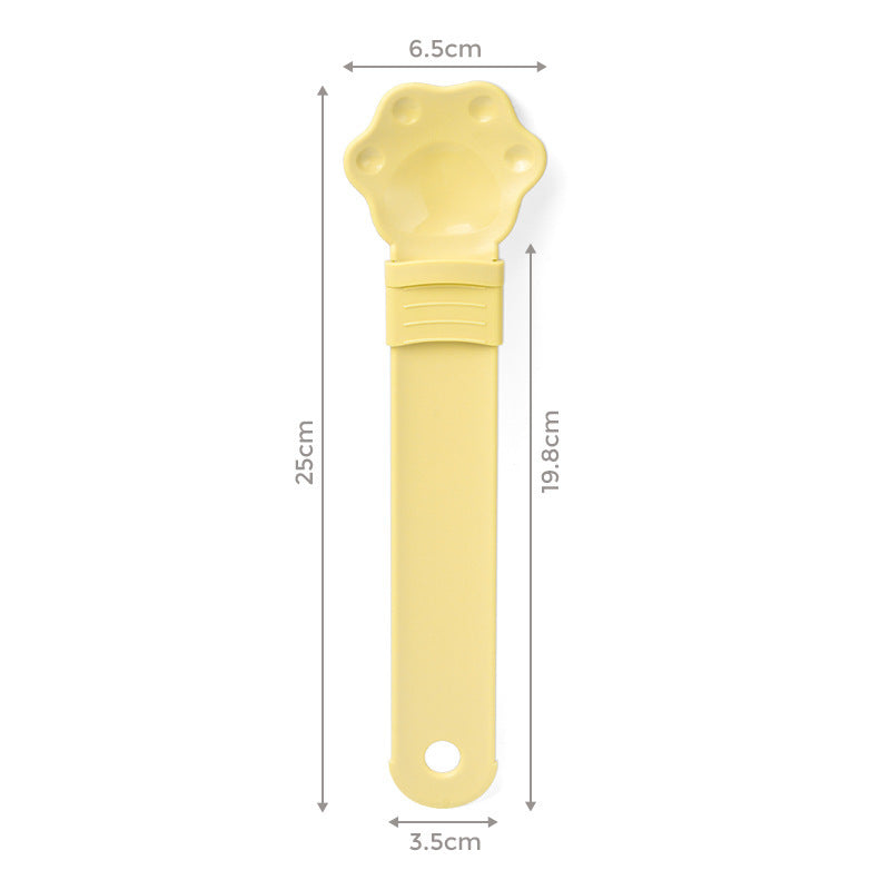 KFX-2876861 Multifunctional Cat Food Feeder with Anti-Spill Spoon Design, Safe Squeeze Tool for Easy Feeding