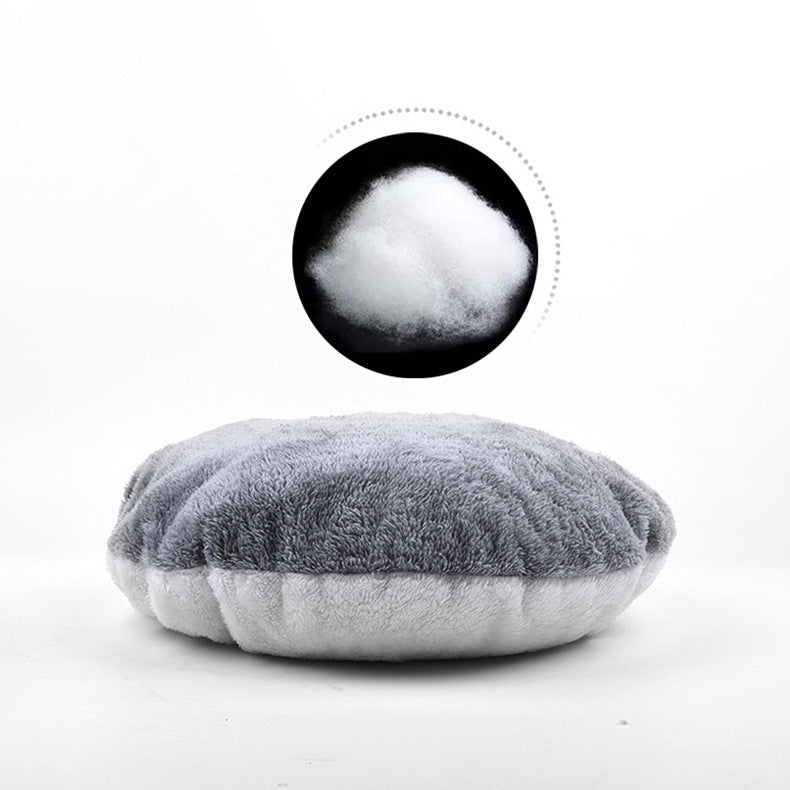 KFX-2877117 Creative Plush Pet Nest in Egg Tart Pink and Light Gray – Available in XS to L Sizes