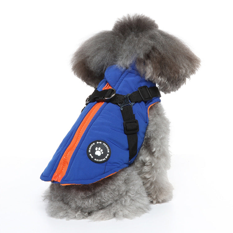 KFX-2877629 Dog Autumn and Winter Apparel - Unisex Polyester Clothing in Black, Blue, Green, Red, Sizes XS to 2XL