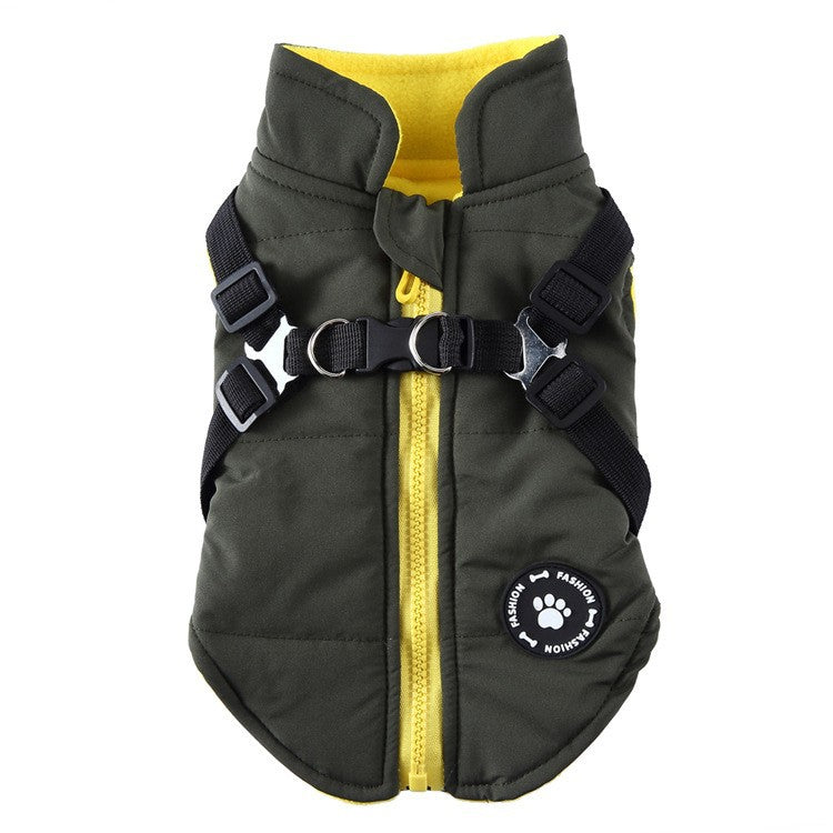 KFX-2877629 Dog Autumn and Winter Apparel - Unisex Polyester Clothing in Black, Blue, Green, Red, Sizes XS to 2XL