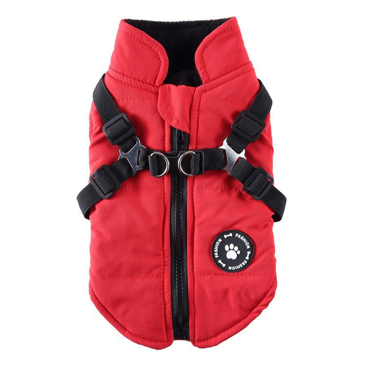 KFX-2877629 Dog Autumn and Winter Apparel - Unisex Polyester Clothing in Black, Blue, Green, Red, Sizes XS to 2XL