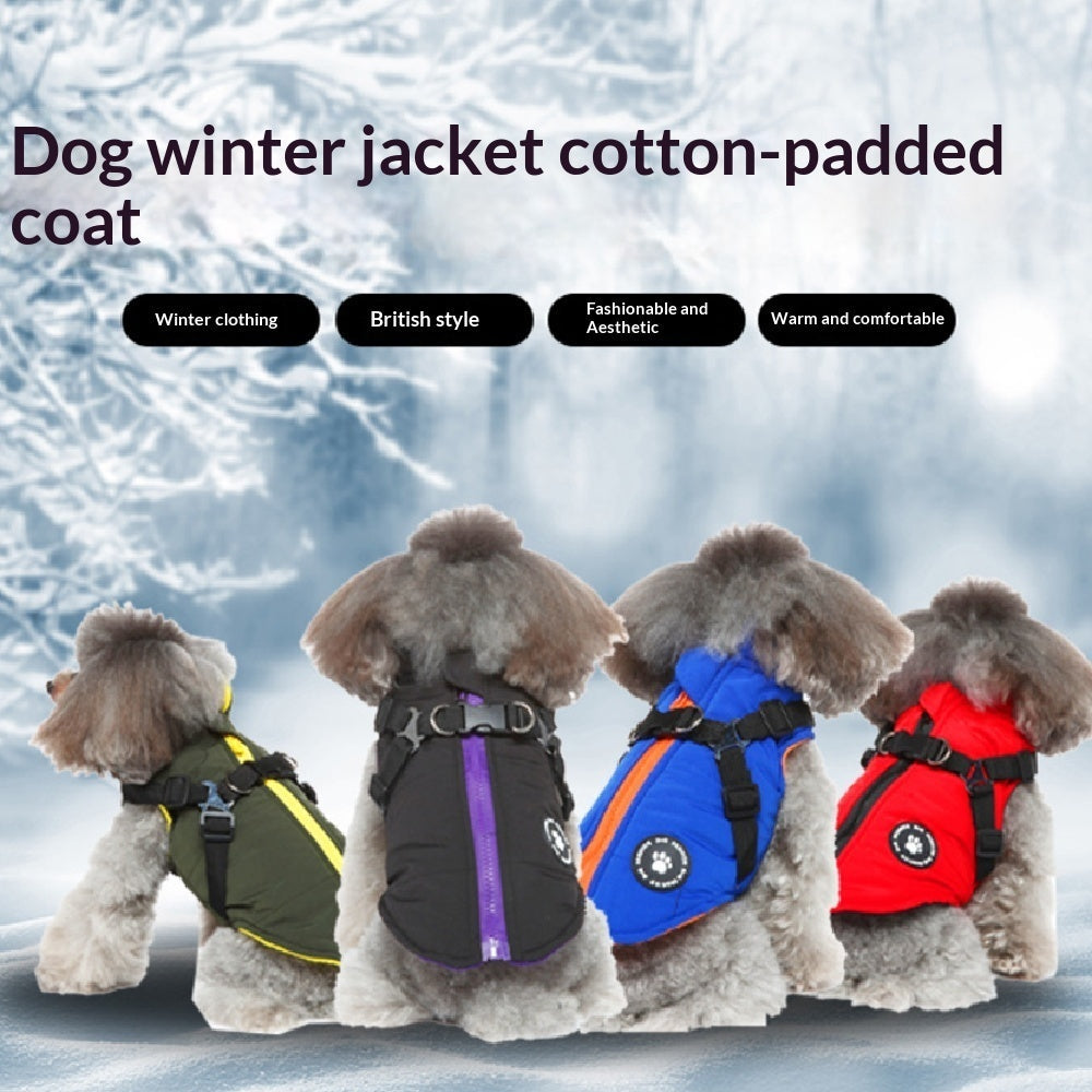 KFX-2877629 Dog Autumn and Winter Apparel - Unisex Polyester Clothing in Black, Blue, Green, Red, Sizes XS to 2XL