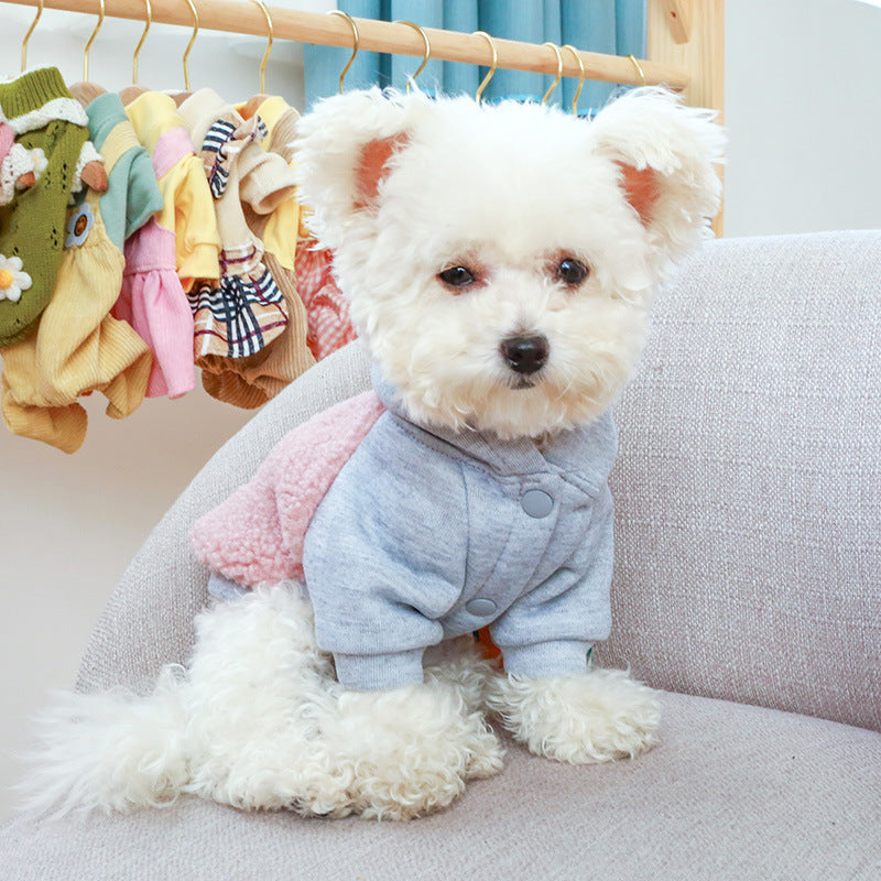 KFX-2878141 Cozy and Warm Two-Legged Hoodie for Pets in Soft Polyester