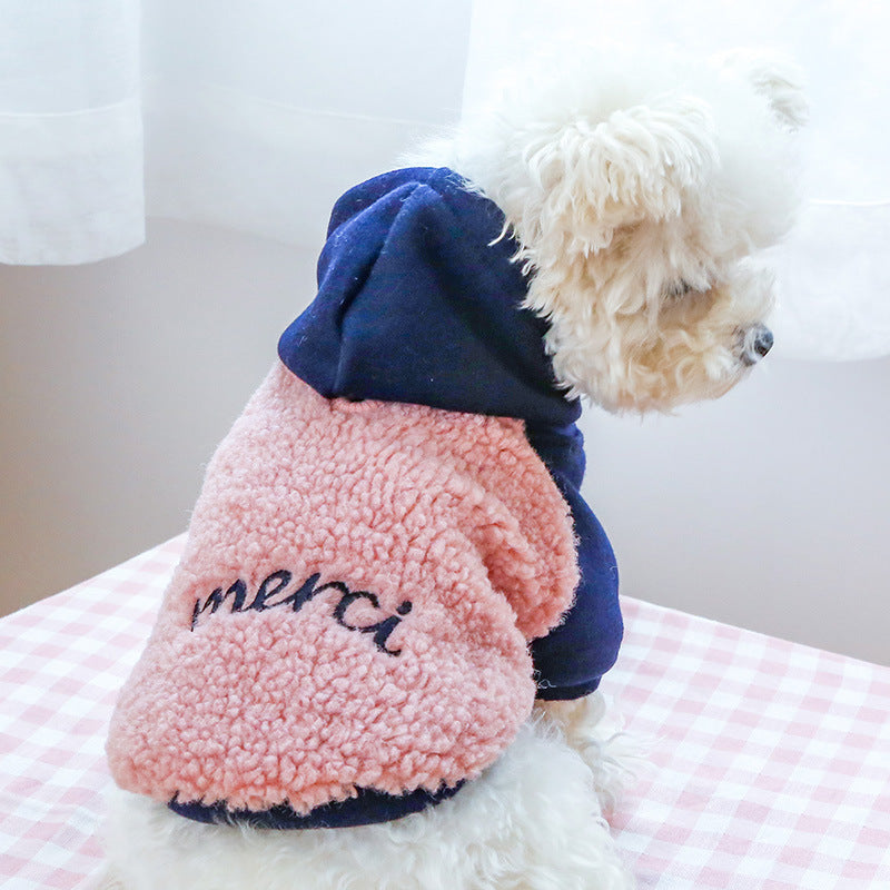 KFX-2878141 Cozy and Warm Two-Legged Hoodie for Pets in Soft Polyester